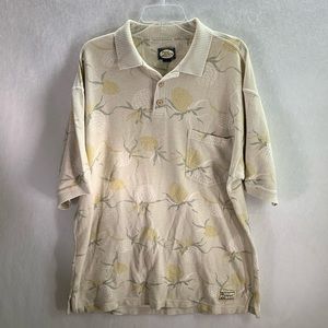 Mens tommy bahama striped floral polo shirt collared size large